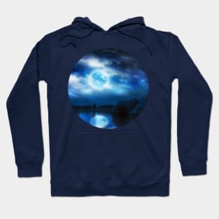 Full moon above river Hoodie